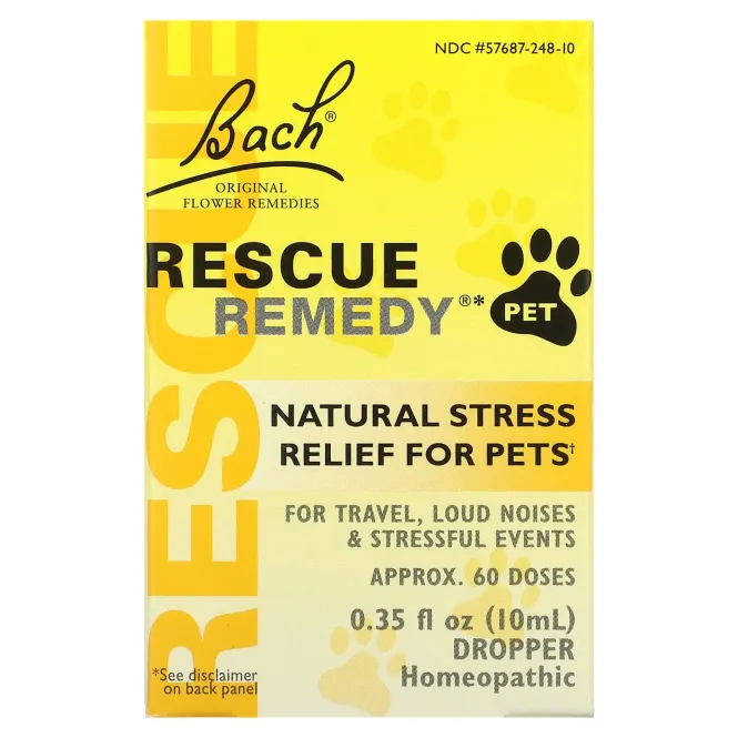 Bach, Rescue Remedy Pet, формула не содержащая алкоголь, пипетка объемом 0.35 жидких унций (10 мл)