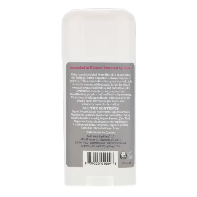 Earth Mama, Дезодорант, натуральный, без запаха, 3 унц. (85 г)