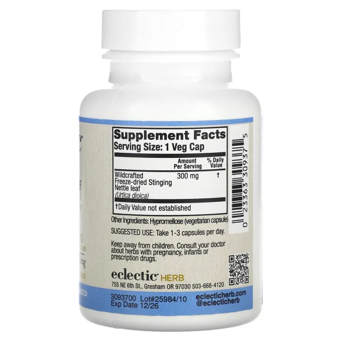 Eclectic Institute, Крапива, 300 мг, 90 вегетарианских капсул