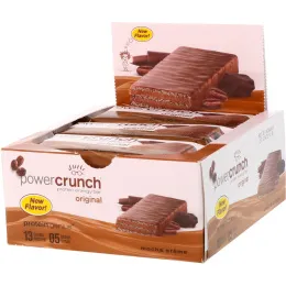 BNRG, Power Crunch Протеиновый энергетический батончик, Оригинальный, Мокко и сливки, 12 батончиков, 1,4 унц. (40 г)  каждый