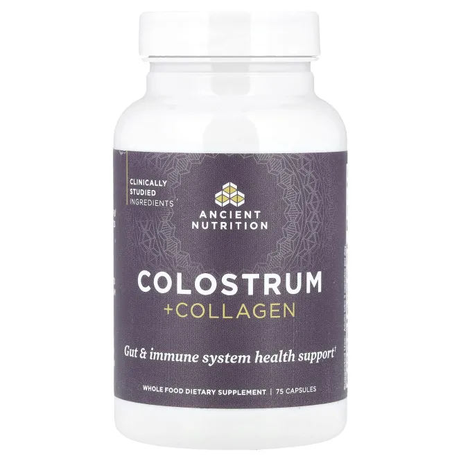 Ancient Nutrition, Молозиво + коллаген, 75 капсул