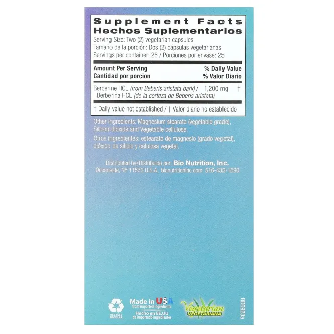 Bio Nutrition, Advanced Berberine, 50 вегетарианских капсул
