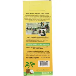 Aloha Bay, Dripless Coconut Tapers, Unscented, Cream, 4 Pack, 9 in (23 cm) Each