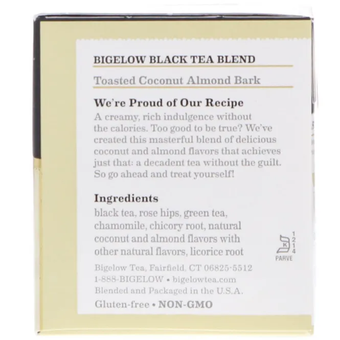 Bigelow, Toasted Coconut Almond Bark, 1.23 oz (34 g)