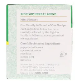 Bigelow, Herbal Tea, Mint Medley, Caffeine Free, 20 Tea Bags, 1.30 oz (36 g)