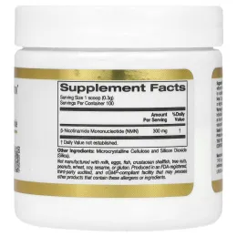 California Gold Nutrition, NMN в порошке, 300 мг, 30 г (1,06 унции)