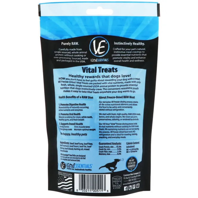Vital Essentials, Высушенное сублимацией лакомство для собак, говядина, 2,5 унц. (70,9 г)