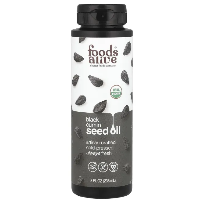 Foods Alive, Ремесленное масло черного тмина холодного отжима, 236 мл
