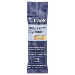 Trace, глицинат магния, в порошке, со вкусом апельсина, 30 пакетиков по 3 г (0,11 унции)