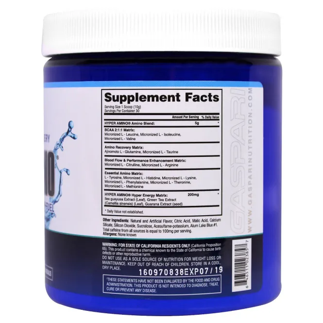Gaspari Nutrition, "ГиперАмино", аминокислотный комплекс со вкусом ежевики, 10,58 унции (300 г)