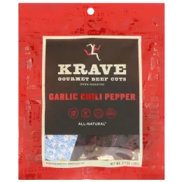 Krave, Gourmet Beef Cuts, Garlic Chili Pepper, 2.7 oz (76 g)