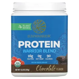 Sunwarrior, Протеин Warrior Blend, органический, растительный, шоколад, 375 г (13.2 oz)