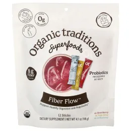 Organic Traditions, Fiber Flow™, ассорти из 12 стиков, 118 г (4,1 унции)