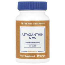 The Vitamin Shoppe, астаксантин, 12 мг, 60 мягких таблеток