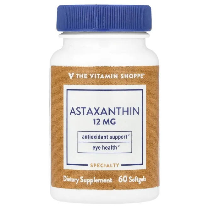 The Vitamin Shoppe, астаксантин, 12 мг, 60 мягких таблеток