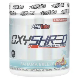 EHPlabs, OxyShred, термогенное средство для сжигания жира, багамский бриз, 300 г (10,6 унции)