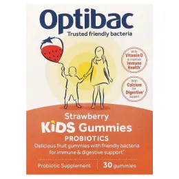 Optibac, Kids Probiotics Gummies, Strawberry, 30 Gummies