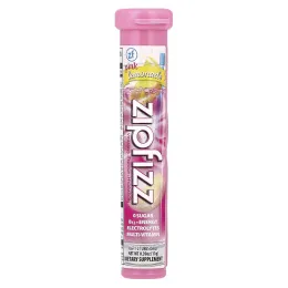 Zipfizz, Энергетическая смесь для здорового спорта с витамином B12, розовый лимонад, 20 тюбиков по 11 г (0,39 унции)