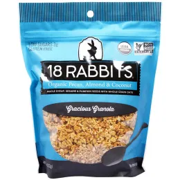 18 Rabbits, Мюсли Gracious Granola, с пеканом, миндалем и кокосом органического происхождения, 11 унций (312 г)