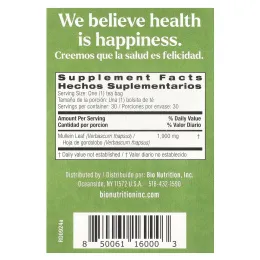 Bio Nutrition, Чай из листьев коровяка, без кофеина, 30 чайных пакетиков, 57 г (2,01 унции)