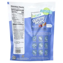 YumEarth, жевательные мишки без глютена, со вкусом клубники, вишни, манго и персика, 5 порционных пакетиков по 19,8 г (0,7 унции)