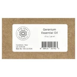 Pure Body Naturals, 100% чистое эфирное масло, герани, 30 мл (1 жидк. унц.)