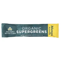 Ancient Nutrition, Organic Super Greens, манго, 16 пакетиков в виде стиков по 7,7 г (0,3 унции)