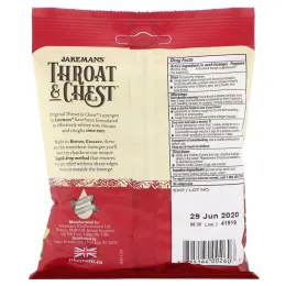 Jakemans, Throat & Chest, Cherry Flavored, 30 Lozenges