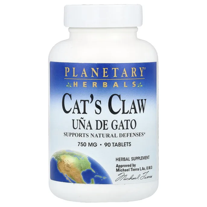 Planetary Herbals, Кошачий коготь, Уна де Гато, 750 мг, 90 таблеток