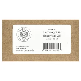 Pure Body Naturals, Органическое эфирное масло, лемонграсс, 118 мл (4 жидк. унц.)