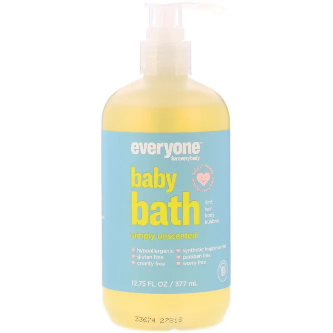 Everyone, Baby Bath, Simply Unscented, 12.75 fl oz (377 ml)