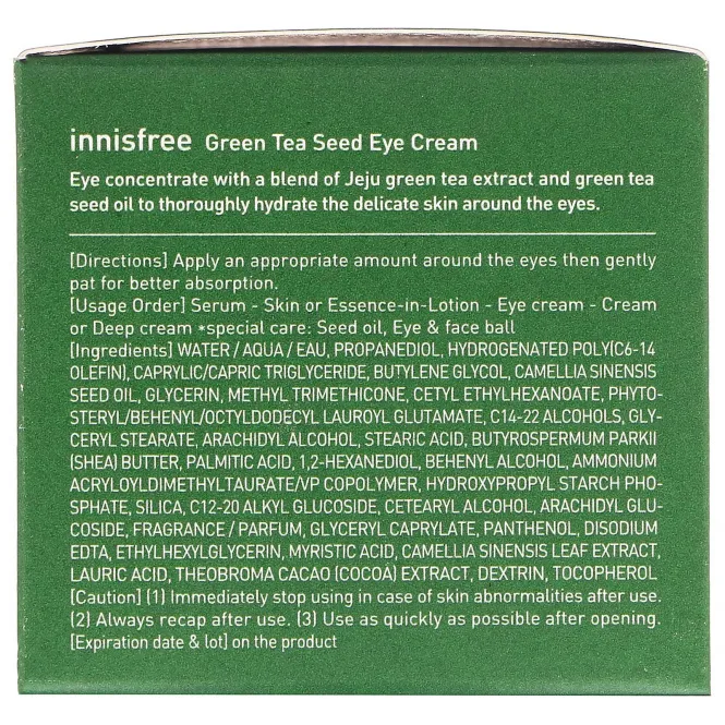 Innisfree, Крем для кожи вокруг глаз с экстрактом семян зеленого чая, 30 мл