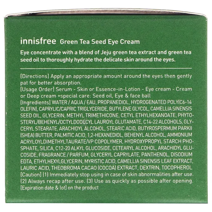 Innisfree, Крем для кожи вокруг глаз с экстрактом семян зеленого чая, 30 мл