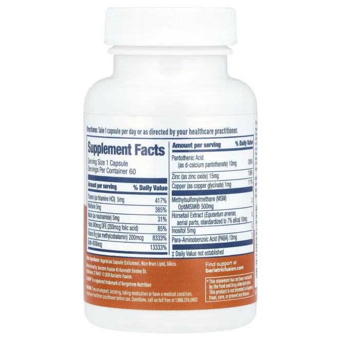Bariatric Fusion, Омолаживающее средство для волос, кожи и ногтей, 60 капсул