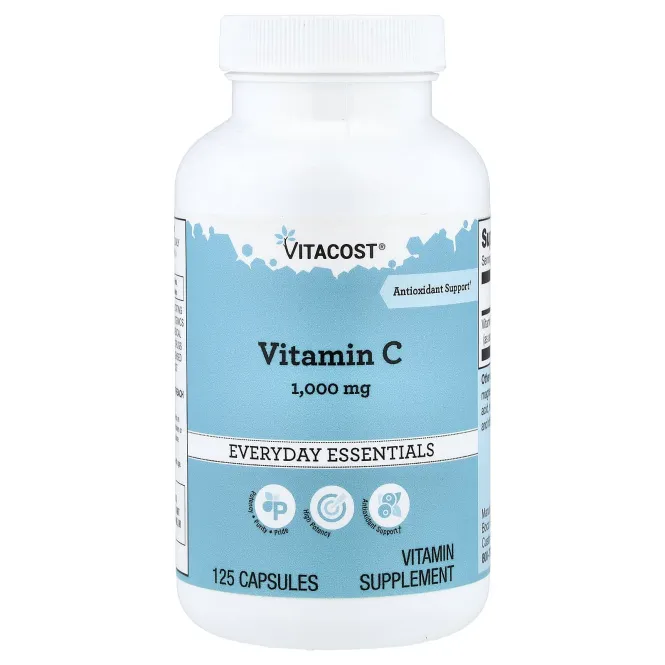 Vitacost, витамин С, 1000 мг, 125 капсул