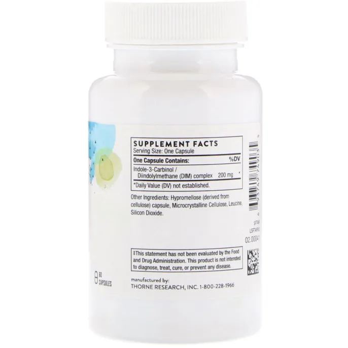 Thorne Research, Индол-3-карбинол, 60 овощных капсул