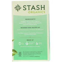 Stash Tea, Высший сорт, органический белый чай, с мятой, 18 чайных пакетиков, 0,8 унции (24 г)
