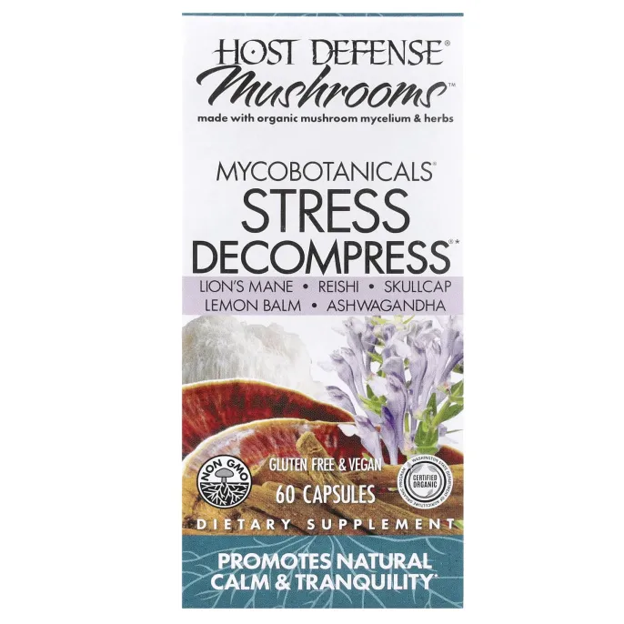 Fungi Perfecti, MycoBotanicals, Stress Decompress, 60 вегетарианских капсул