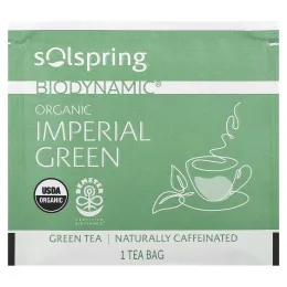Dr. Mercola, Solspring®, Biodynamic®, органический зеленый чай, имперский зеленый, 18 чайных пакетиков, 36 г (1,27 унции)