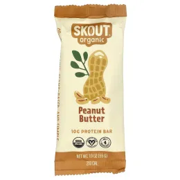 Skout Organic, протеиновый батончик, арахисовая паста, 12 батончиков по 55 г (1,9 унции)