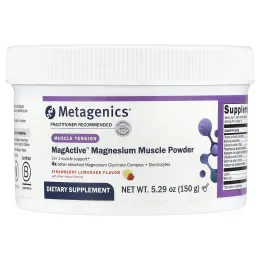 Metagenics, MagActive™, магниевый порошок для мышц, со вкусом клубничного лимонада, 150 г (5,29 унции)