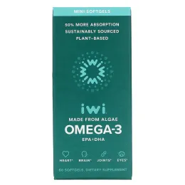 iWi, омега-3, ЭПК и ДГК, 60 мини-капсул