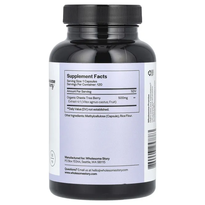 Wholesome Story, Vitex, 500 мг, 120 вегетарианских капсул