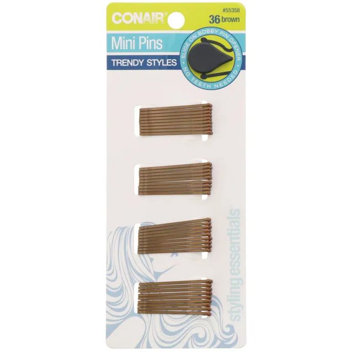 Conair, Мини-шпильки, коричневые, 36 шт.