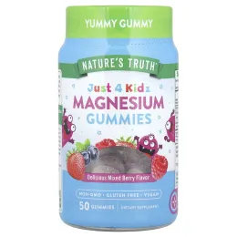 Nature's Truth, Just 4 Kidz, жевательные мармеладки с магнием, вкусное ягодное ассорти, 50 жевательных таблеток