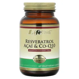 LifeTime Vitamins, Ресвератрол Асаи и Ко-Q10 60 вег капсул