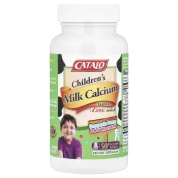CATALO, Children's Milk Calcium Formula, цинк, 50 жевательных таблеток
