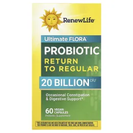 Renew Life, Ultimate Flora™, возврат пробиотиков в рацион, 60 веганских капсул