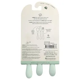 Green Sprouts, детские столовые приборы из стали и Sprout Ware®, от 12 месяцев, 3 шт.