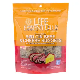 Cat-Man-Doo, Life Essentials, высушенное сублимацией филе говядины и сырные нагетсы, для кошек и собак, 6 унций (170 г)